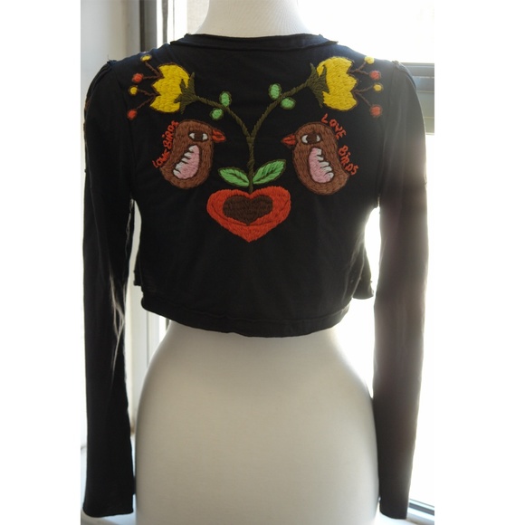 Anthropologie Sweaters Hand Embroidered Crop Jacket Bolero Top Xs S Nwt Poshmark